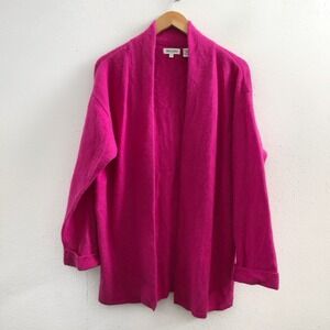 MILANO Vintage Lambswool Angora Blend Open Cardigan Size Large